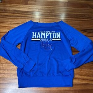 Collegiate Luxe Hampton Pirates Sweatshirt Women's Small Royal Blue‎ Pullover